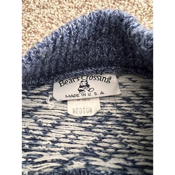 Bears Crossing Vintage Sweater Medium USA Made 80s 90s Novelty Crewneck USA - Picture 5 of 10